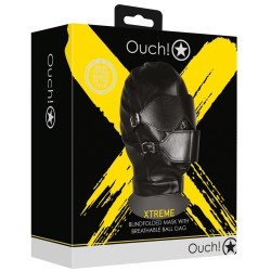 Ouch! Xtreme Cagoule avec Masque et Bâillon Blind Mask Gag Noire